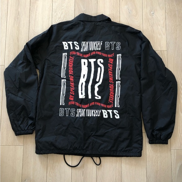 BTS Official Merch Speak Yourself Logo Windbreaker in Black Size S - Picture 1 of 11
